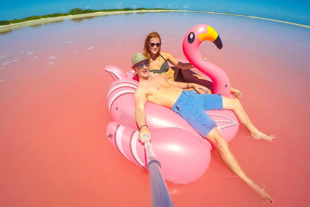 Розовая лагуна у берегов Мексики - 8