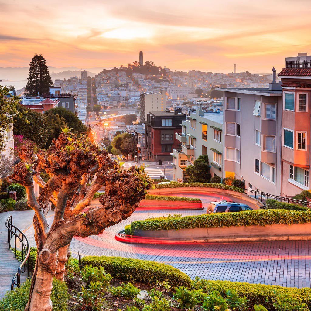 Самая изогнутая дорога в мире находится в Сан-Франциско и называется Русская