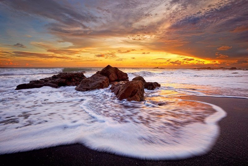 Закат в Пенелойя бич, Никарагуа