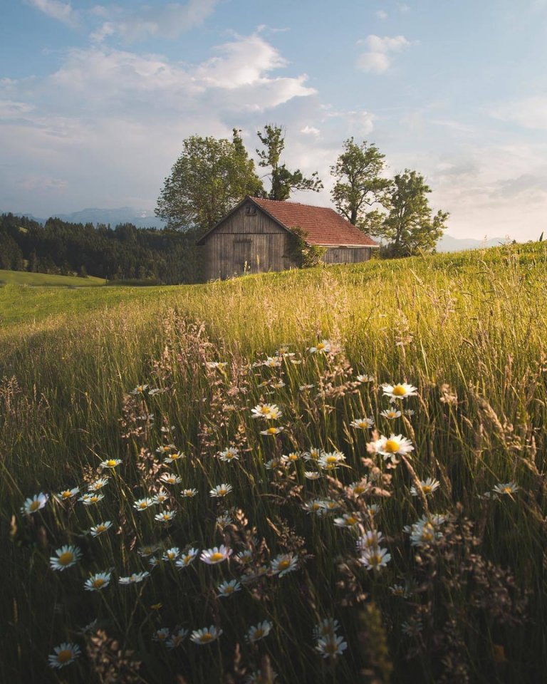 Теплый пейзажи Швейцарии 
