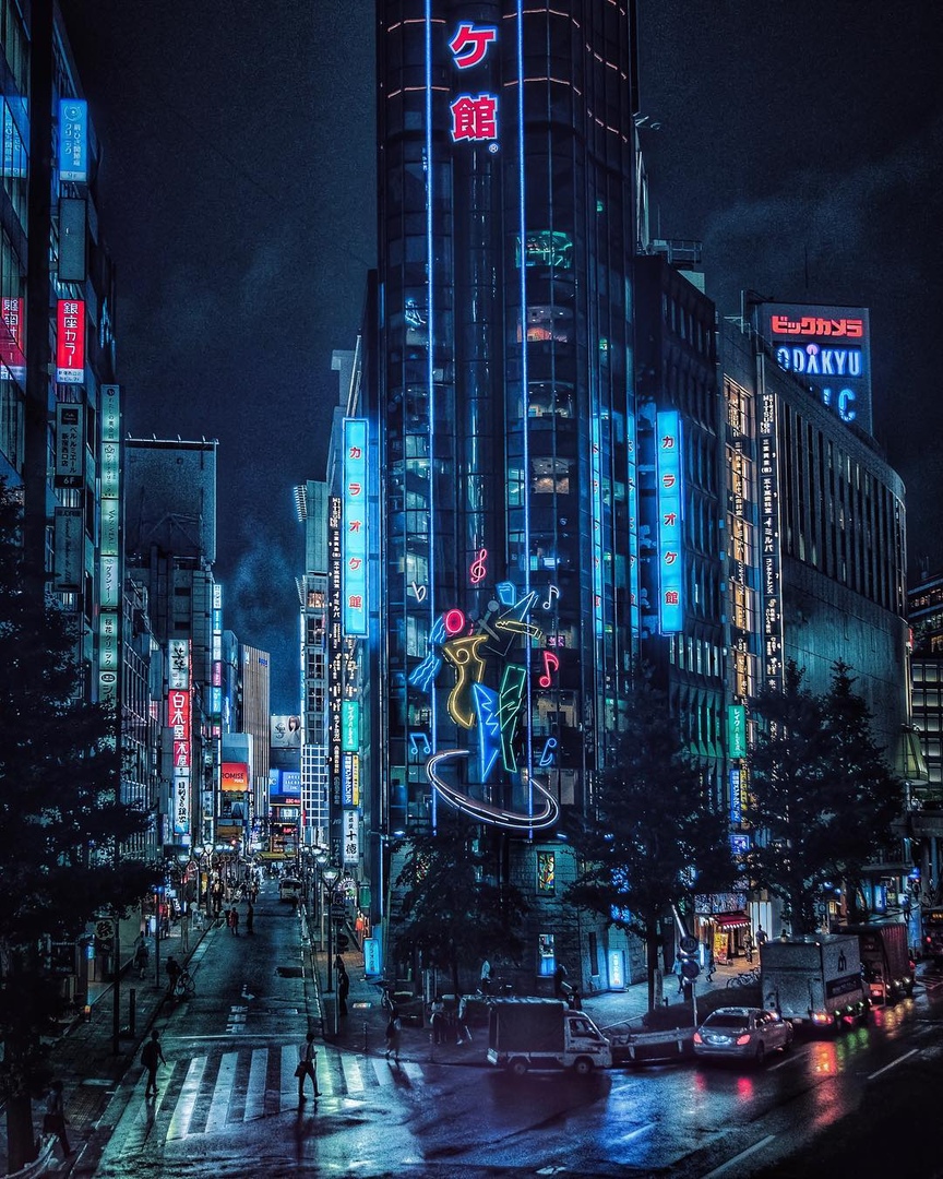 Ночной Токио, Япония