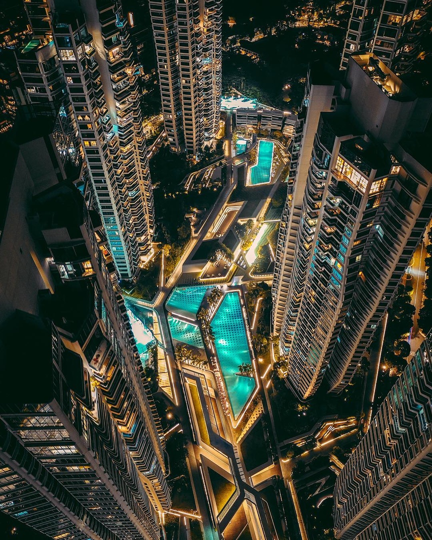 Огненный Сингапур с высоты