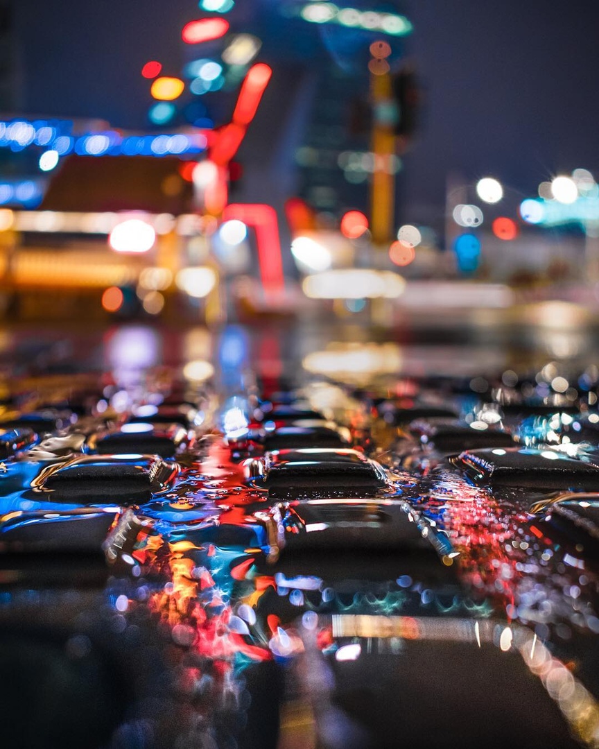 Детали огней в вечерней Австралии