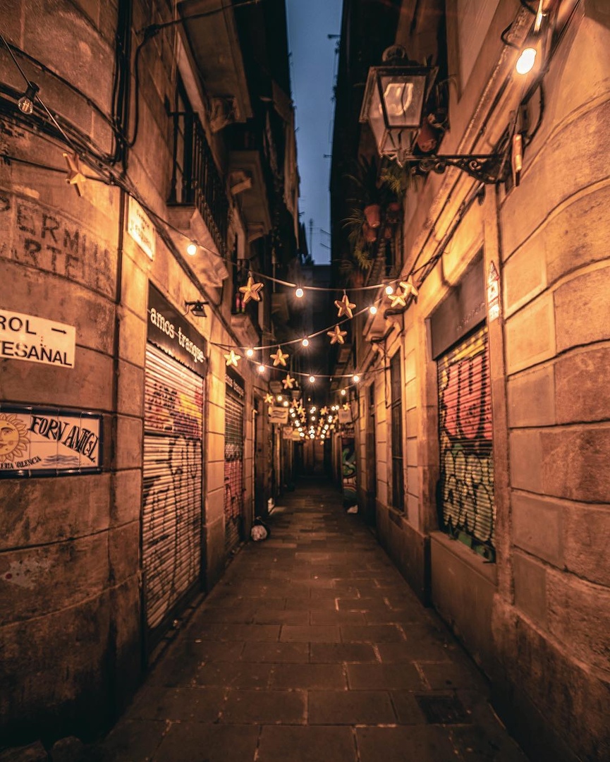 Огни на улочках Барселоны