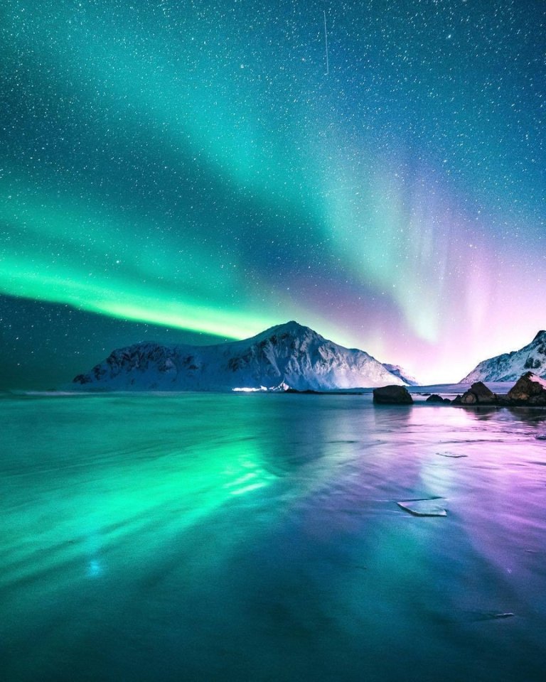 Северное сияние над Норвегией