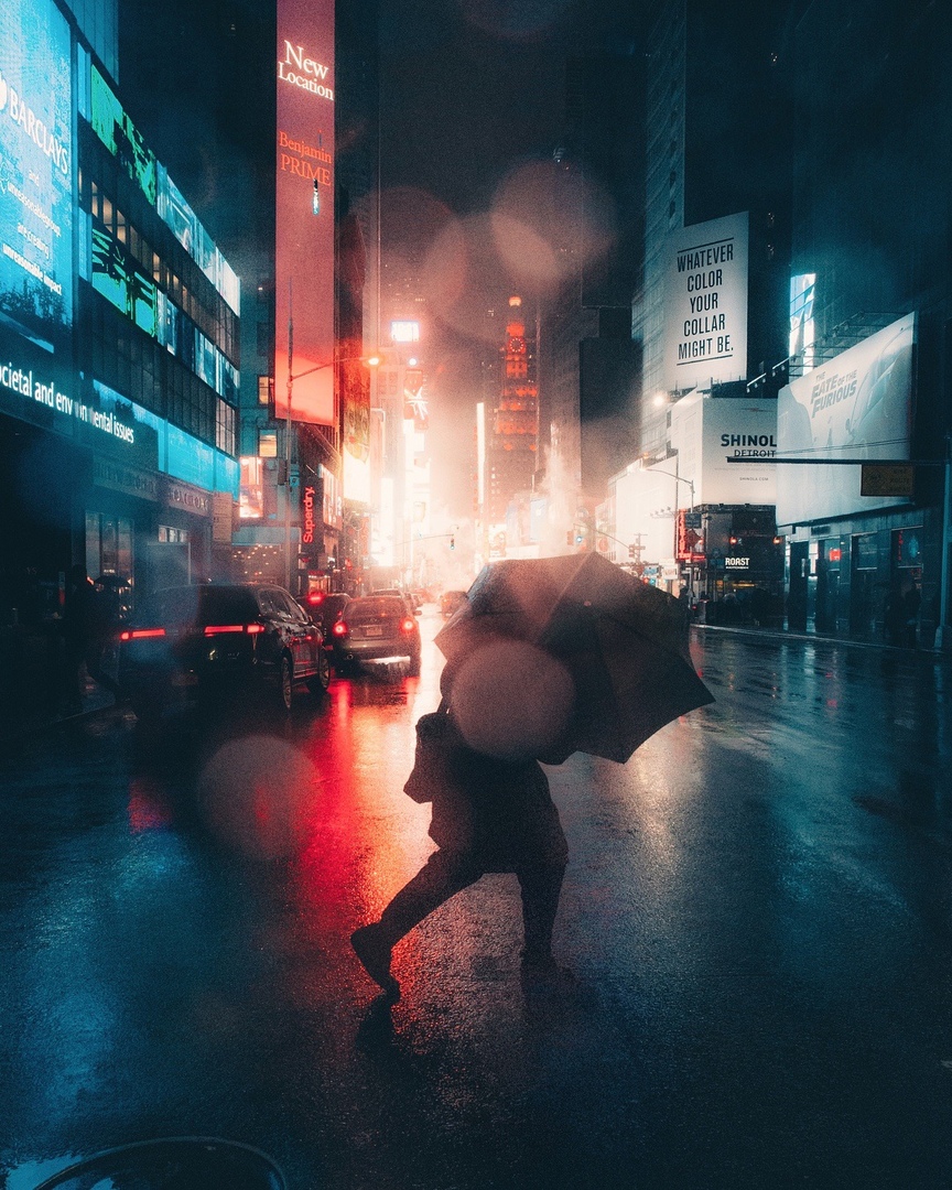 Дождливая ночь в Нью-Йорке