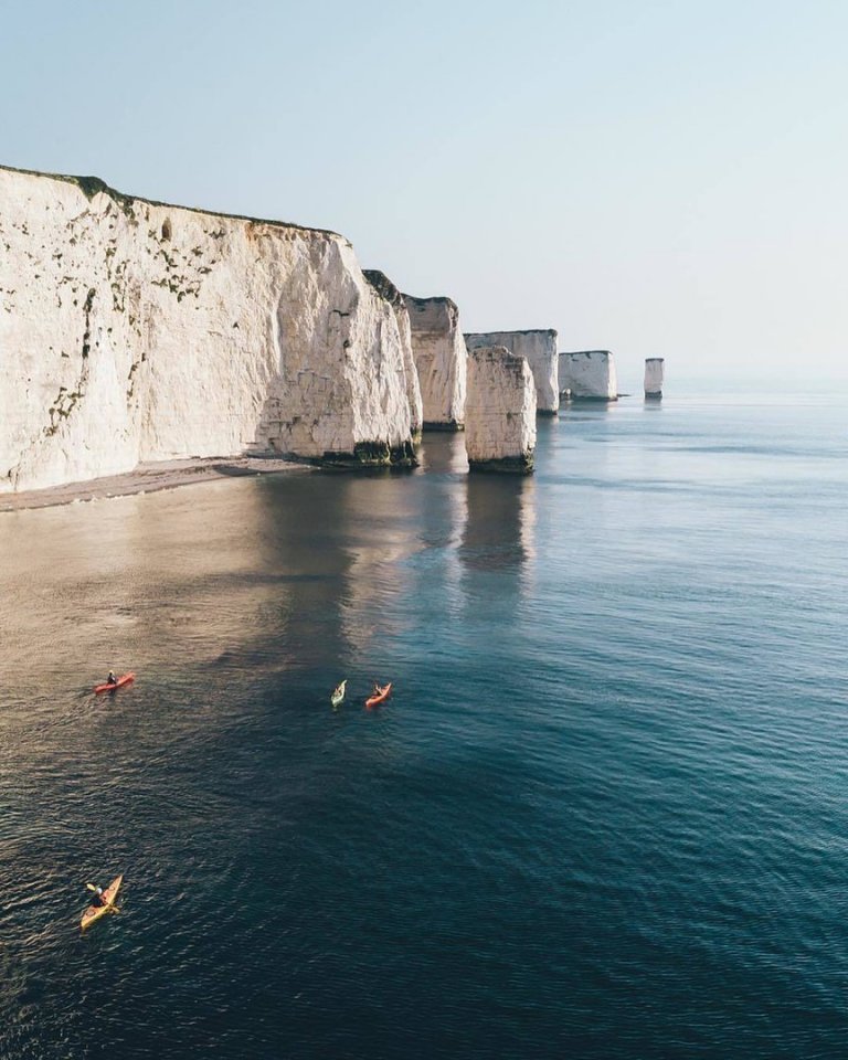 Старый Гарри - меловые скалы у побережья Дорсета, Великобритания