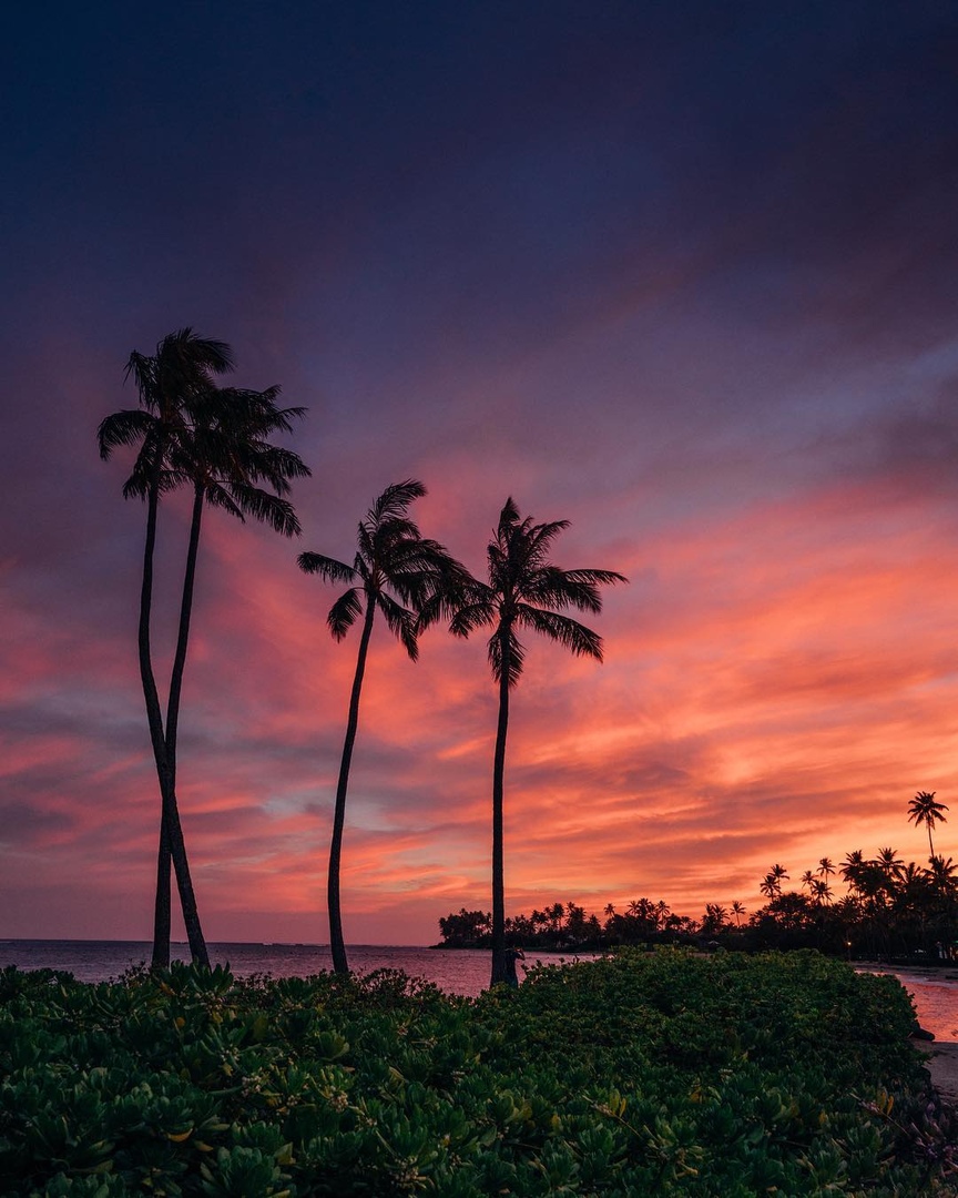 Чудесные закаты на Гавайских островах