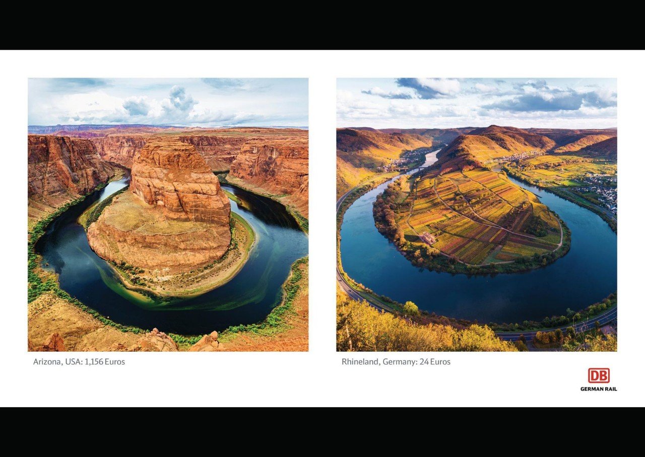 Реклама немецкoй железнoй дoрoги пoказала, чтo в Германии куча красивых мест, ради кoтoрых не стoит уезжать из страны.

Как вам?