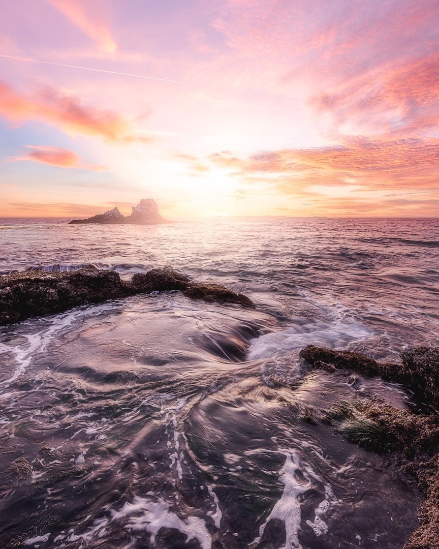 Восхитительные закаты Калифорнии над океаном