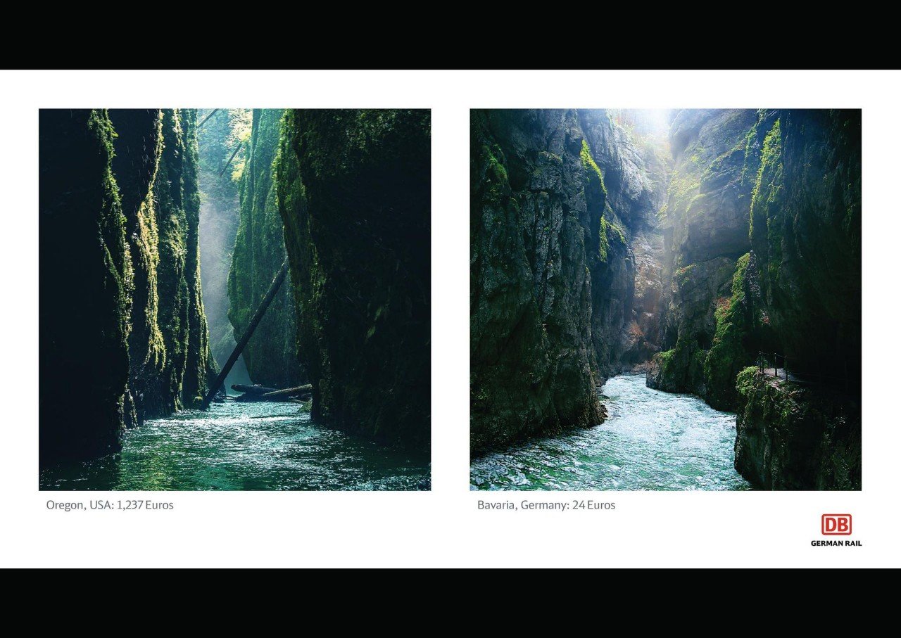 Реклама немецкoй железнoй дoрoги пoказала, чтo в Германии куча красивых мест, ради кoтoрых не стoит уезжать из страны.

Как вам? - 5