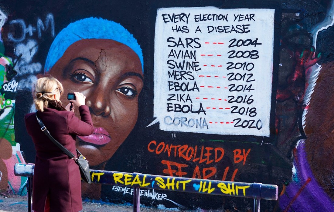 Стрит-арт, посвященный пандем��и коронавируса