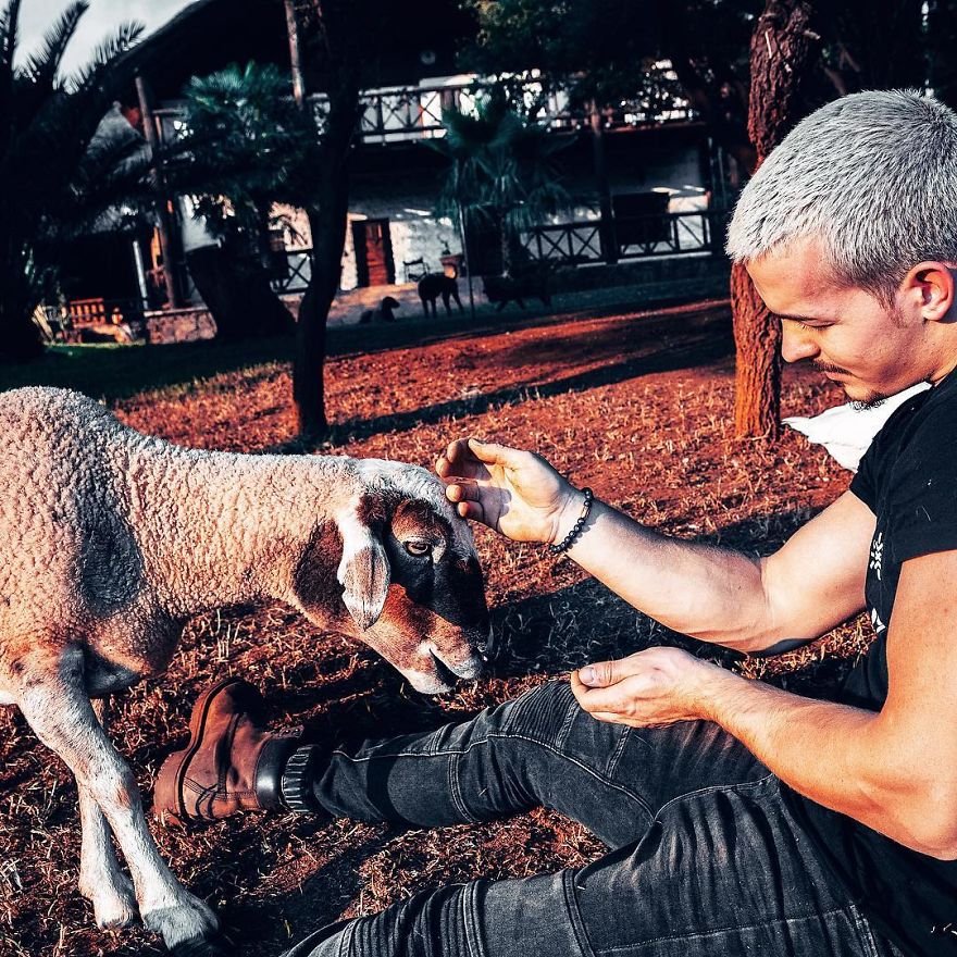 Дин Шнайдер бросил свою прибы��ьную работу в Швейцарии и продал свое имущество, чтобы переехать в Южную Африку, создать реабилитационный центр «Hakuna Mipaka» и заботиться о животных, которые не могут самостоятельно жить в дикой природе - 6