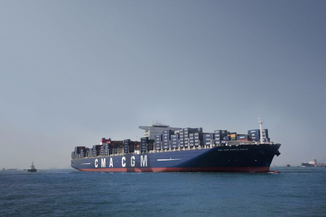 世界上最大的集装箱船‘CMA CGM Marco Polo’