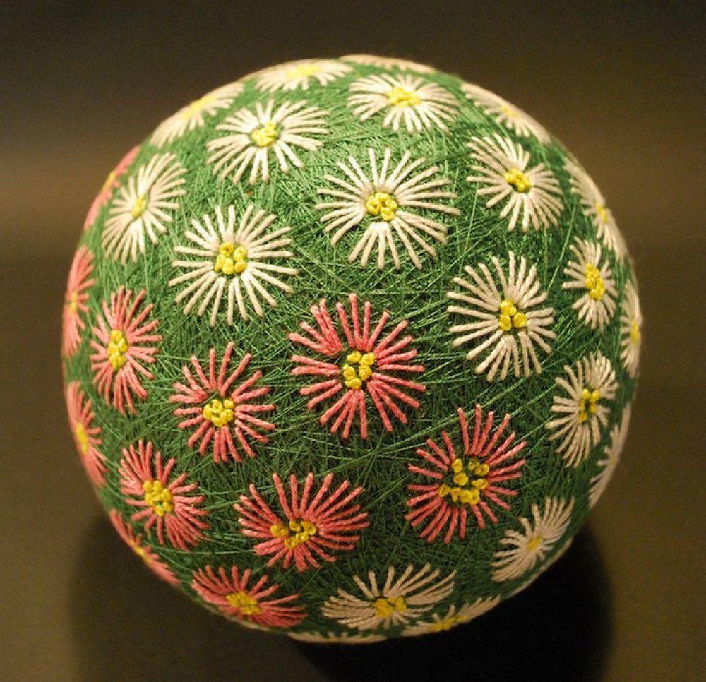 The balls of the temari performed by the 92-year-old grandmother