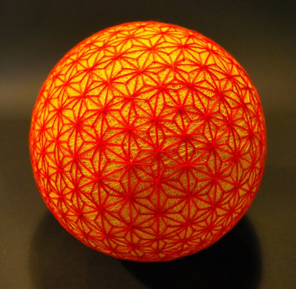 The balls of the temari performed by the 92-year-old grandmother