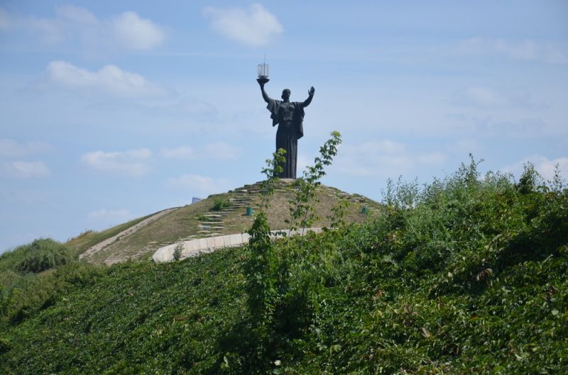 Memorial of Glory with a bronze monument Motherland