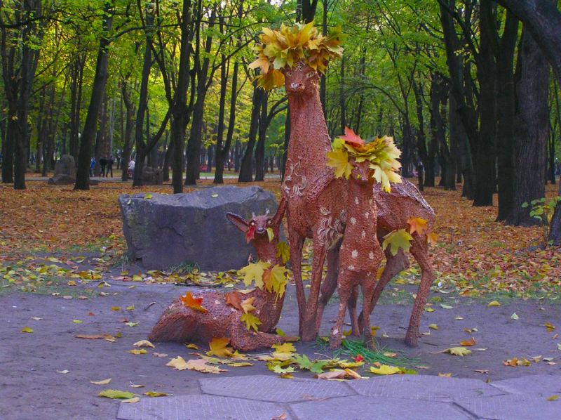 Monument to deer in Shevchenko park