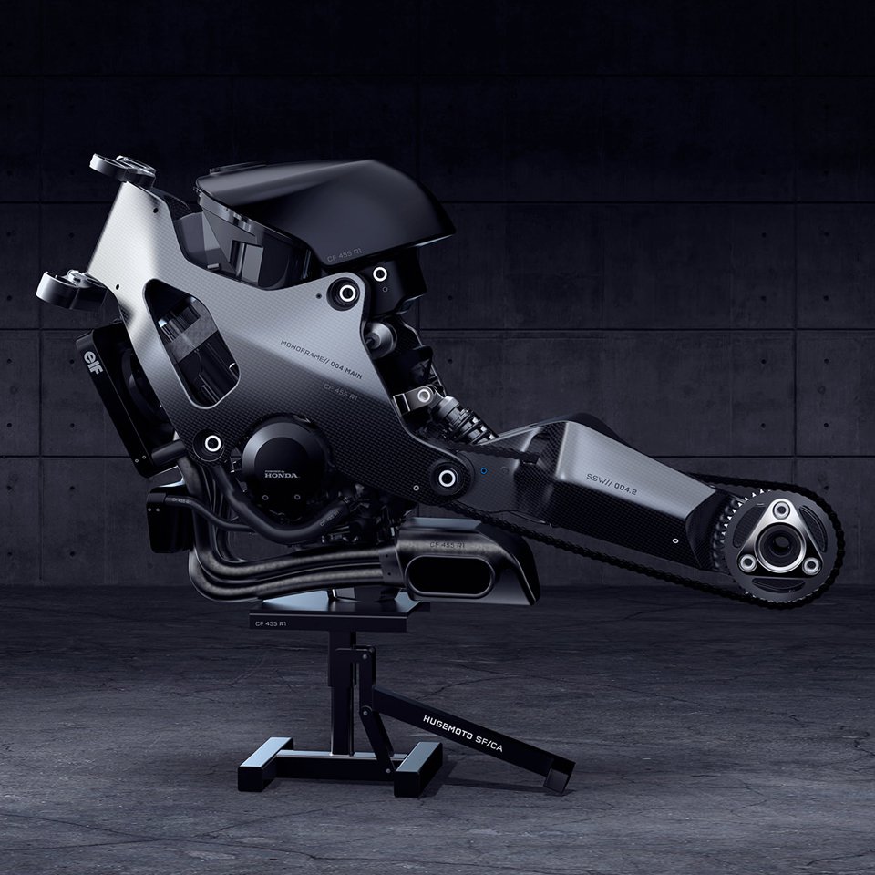 Concept Huge Moto Mono Racr: retro-modern of the future