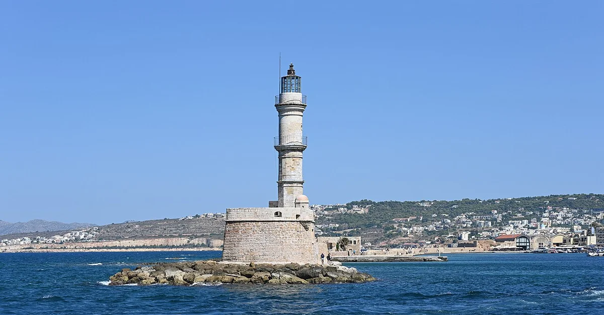 The interior of the covered market in Khanya (Agora), with its stalls